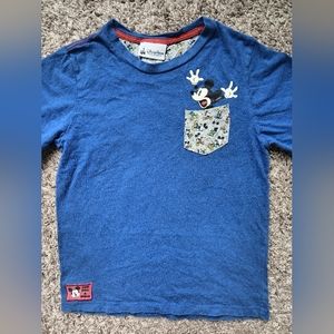 Boy's Blue Mickey Mouse Official Disney Medium T-shirt